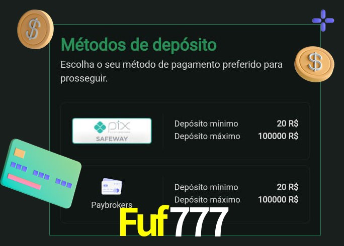 O cassino Fuf777 oferece uma grande variedade de métodos de pagamento